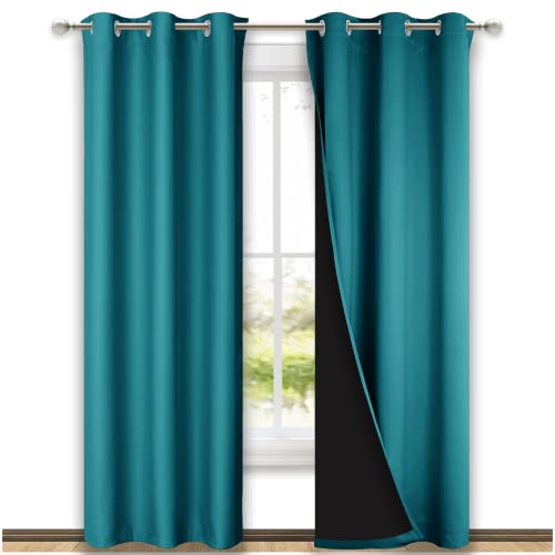 Peacock Teal Blackout Curtains 84 inches Long (Peacock Teal / 42"W x 84"L (Pack of 2))