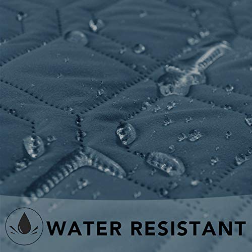 Waterproof Dog Bed Blankets Cover for Bed Couch Sofa Reversible (30x80 Inch (Pack of 1) / Navyblue+stoneblue)