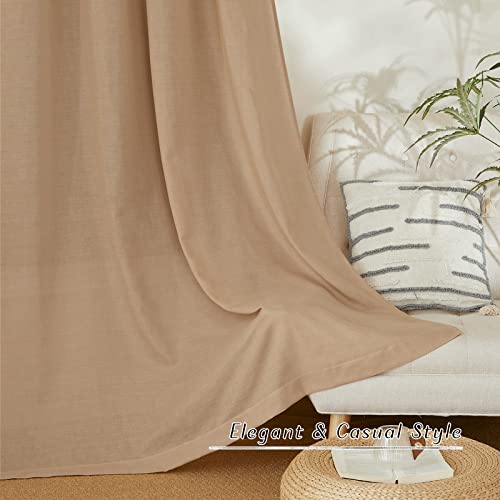 Camel Linen Doorway Curtains 80 inches Long (Camel / 34"W x 80"L (Pack of 2))
