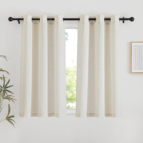 Natural Linen 54 inches Long Curtains for Bedroom (Natural / 42"W x 54"L (Pack of 2))