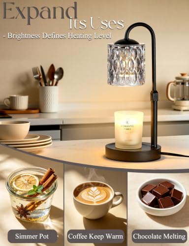 Dimmable Candle Warmer Lamp with Timer (Black-gray Glass)
