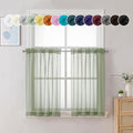 Sage Green Sheer Curtains 36 Inch Length (Sage Green / 42"W x 36"L (Pack of 2))