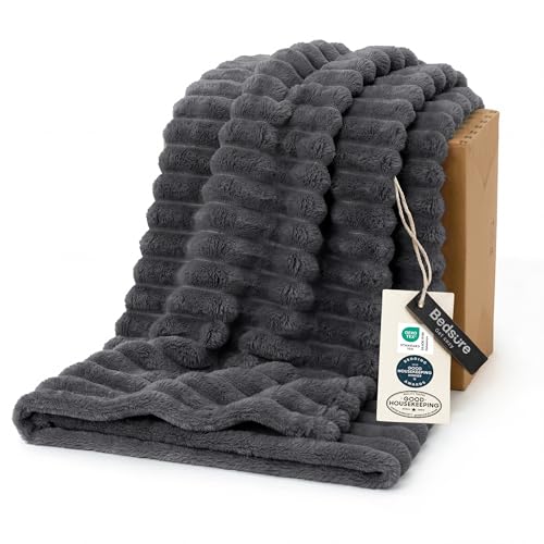Soft Grey Throw Blanket for Couch Decor Gifts 50"x60" (Grey / Throw)
