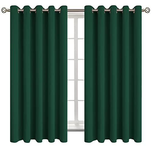 Emerald Green Blackout Curtains for Bedroom 63 Inch Long (Emerald Green / 70"W x 63"L (Pack of 2))