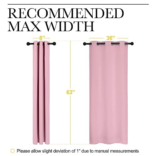 Room Darkening Curtains (Rouge Pink / 42"W x 63"L (Pack of 2))