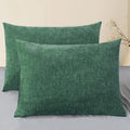 Decorative Standard Throw Pillow Covers 26 X 20 Inches Dark Green (26" x 20" (Pack of 2) / Dark Green)