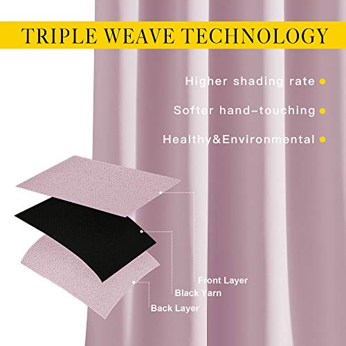 Blackout Curtains for Girls Room (Baby Pink / 52"W x 63"L (Pack of 2))