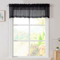 Black Valances Sheer Valances for Window 14 inch (Black / 42"W x 14"L (Pack of 2))
