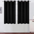 Blackout Curtains 66 x 54 Inch Long Black Curtains Set of 2 Panels Room Darkening Curtains for Bedroom and Living Room (Black / 66"W x 54"L (Pack of 2))