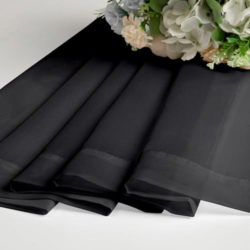 Black Sheer Curtains for Windows 54 inch Long 2 Panel Set (40"W x 54"L (Pack of 2) / Black)
