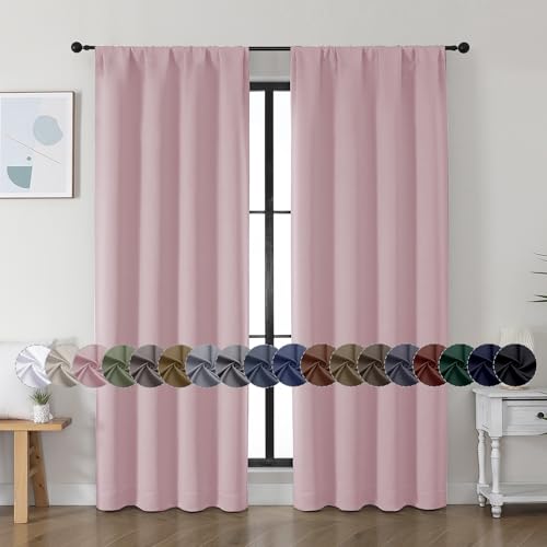 Ava Blush Blackout Curtains for Bedroom (Blush / 40"W x 72"L (Pack of 2))