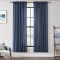 Navy Blue Curtains 72 inch Length for Bedroom Back Tab Light Filtering Semi Sheer Blue Living Room Curtains Linen Cotton Textured Indigo Blue Drapery Panel Modern Farmhouse Aesthetic Decor Dark Blue (Navy Blue / 52"W x 72"L (Pack of 2))