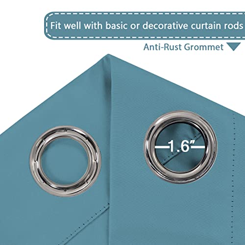 Blackout Patio Curtains 100 x 108 Inches for Sliding Door Extral Wide Blackout Curtain Panels Thermal Insulated Room Divider (100"W x 108"L (Pack of 1) / Storm Blue)