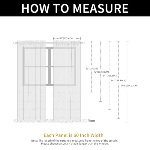 Basic Rod Pocket Sheer Voile Window Curtain Panels White 1 Pair 2 Panels 60 Width 84 Inch Long for Kitchen Bedroom Children Living Room Yard (Foliage Green / 60"W x 84"L (Pack of 2))