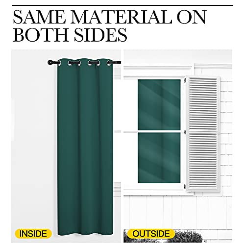 Christmas Curtain Panels Blackout Draperies Decoration (Hunter Green / 70"W x 95"L (Pack of 2))