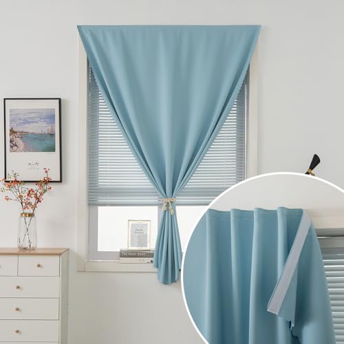 Self Adhesive Curtains (59"W x 71"L (Pack of 1) / Lake Blue)