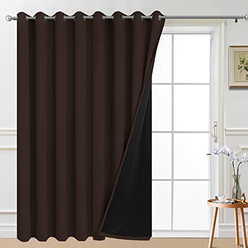 Brown 100% Blackout Patio Door Curtain Panels W100 x L84 (100"W x 84"L (Pack of 1) / Chocolate Brown)