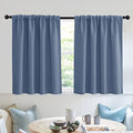 Short Blackout Curtains for Small Window Kitchen Bathroom Cafe RV (Stone Blue / 52"W x 36"L (Pack of 2))