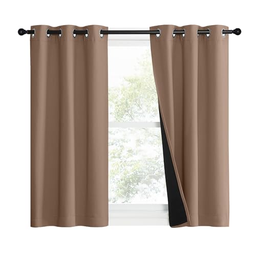 100% Blackout Curtains Thermal (Cappuccino / 37"W x 40"L (Pack of 2))