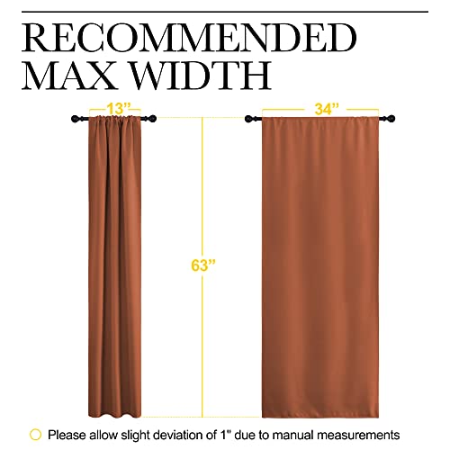 Blackout Curtains and Drapes (Burnt Orange / 34"W x 63"L (Pack of 2))