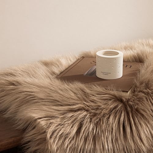 Ashler Faux Fur Rug (3' x 2' (Irregular) / C-beige)