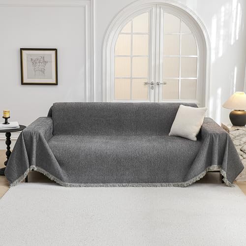 Couch Cover for Sofa Couch Covers for Pets (91" x 118" / Dark Grey)