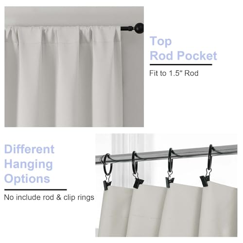 Ava Natural Blackout Curtains for Bedroom (Natural / 40"W x 72"L (Pack of 2))