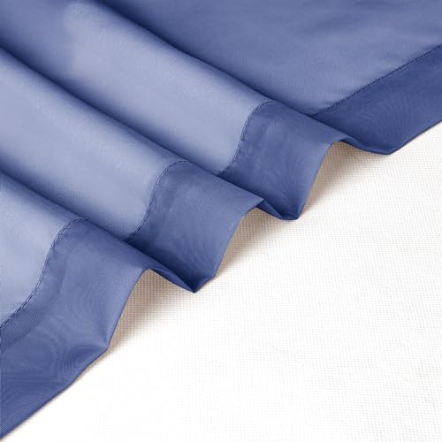 Sheer Curtains 63 Inch Length 2 Panels (Royal Blue / 42"W x 63"L (Pack of 2))