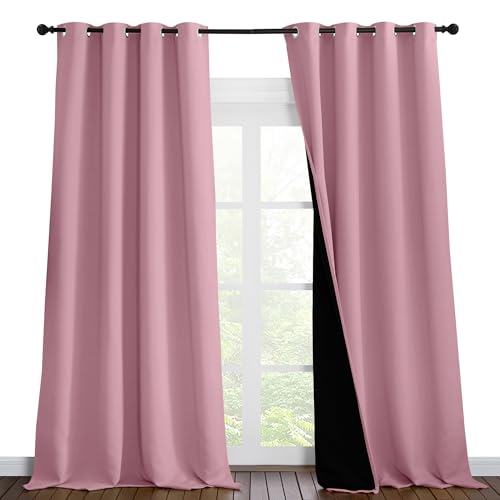 100% Blackout Blinds (Crystal Pink / 55"W x 102"L (Pack of 2))