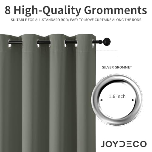 Blackout Curtains 95 Inch Length 2 Panels Set (Sage Green / 52"W x 95"L (Pack of 2))