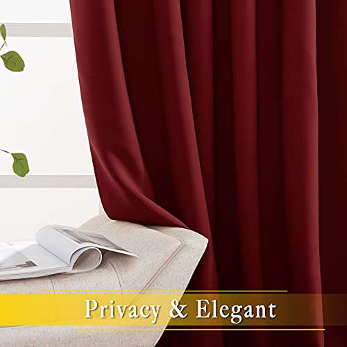 Glass Door Curtains for Window (Burgundy Red / 80"W x 84"L (Pack of 1))