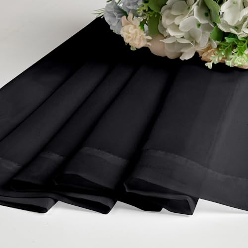 Black Sheer Curtains 30 inch Length 2 Panels (Black / 42"W x 30"L (Pack of 2))