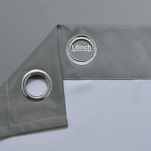 Ombre Curtains Grey and Greyish White for Living Room (52"W x 84"L (Pack of 2) / Grey)