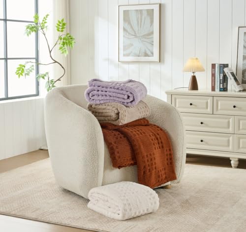 Waffle Beige Throw Blanket (Waffle Beige / Throw(50x60))