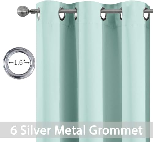 Blackout Curtains 38x90 inch Aqua Thermal Drapes (Aqua / 38"W x 90"L (Pack of 2))