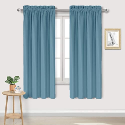 Blackout Curtains for Bedroom Living Room 42 x 72 Inch Long 2 Panels (Stone Blue / 42"W x 72"L (Pack of 2))
