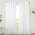 White Sheer Sliding Door Curtains 90 inches Long for Living Room (White / 66"W x 90"L (Pack of 2))