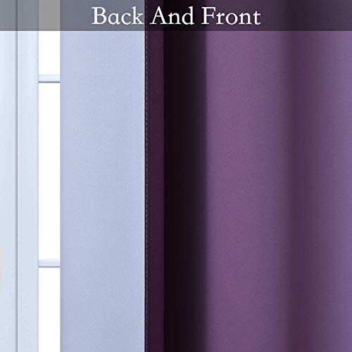 Ombre Purple to Grey White Curtains for Living Room 52Wx63L (52"W x 63"L (Pack of 2) / Purple)