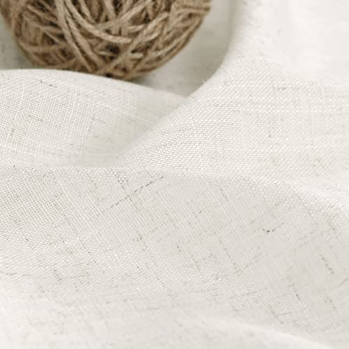 2 Panels Set Cream Linen Curtains 105 inches Long for Living Room Extra Long Back Tab Curtains Neutral Farmhouse Light Filtering Semi Sheer Linen Drapes Ceiling to Floor for Large Window Ivory (52"W x 105"L (Pack of 2) / Natural)