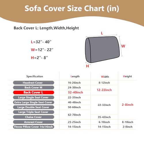 Couch Cushion Covers for Sofa Couch Covers Wear (Texture-light Coffee / Large Back Cover)