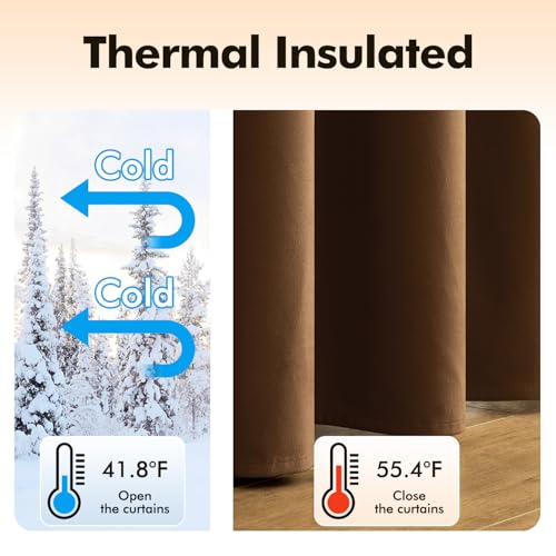 Velvet Curtains Chocolate Brown 52 x 96 Inch Length Set of 2 (Chocolate / 52"W x 96"L (Pack of 2))