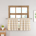 Buffalo Check Plaid Valances Gingham 2 Pack Tiers Rod Pocket Beige and White Farmhouse Short Curtains For Windows Treatment Decor Small Curtains Over Sink For Kitchen (34"W x 24"L (Pack of 2) / Beige and White)
