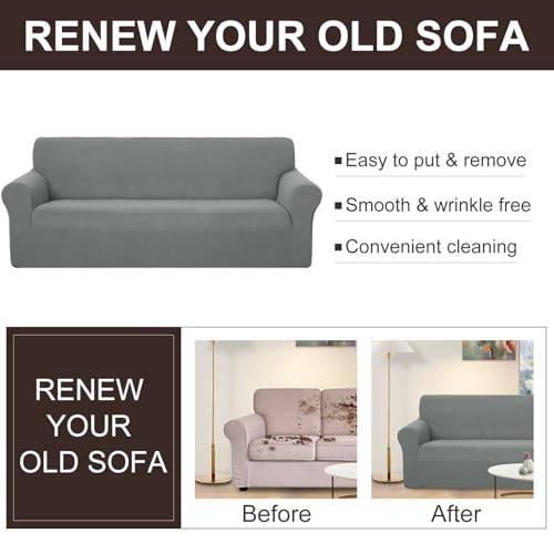 Oversized Stretch Couch Cover Slipcover (Grey / Xl Sofa)