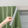 Magic Tape Blackout Curtains for Bedroom No Drillng Self Adhesive Curtains No Rod Small Window (59"W x 84"L (Pack of 1) / Sage Green)