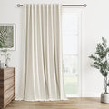 100% Blackout Linen Curtains 96 Inch Long for Bedroom 1 Panel Cream