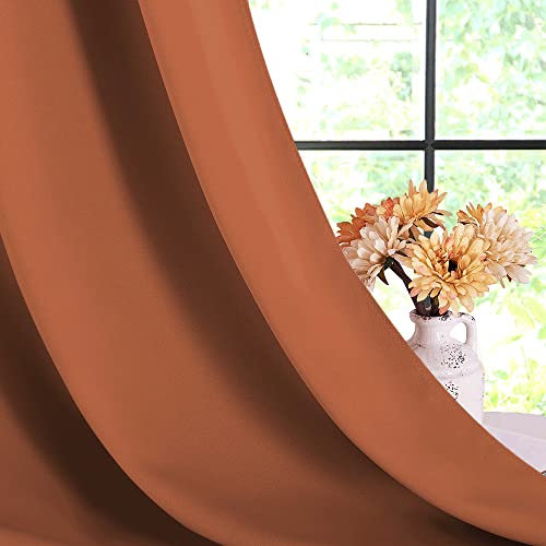 Kitchen Curtains Small Window Curtains & Drapes (Burnt Orange / 34"W x 40"L (Pack of 2))