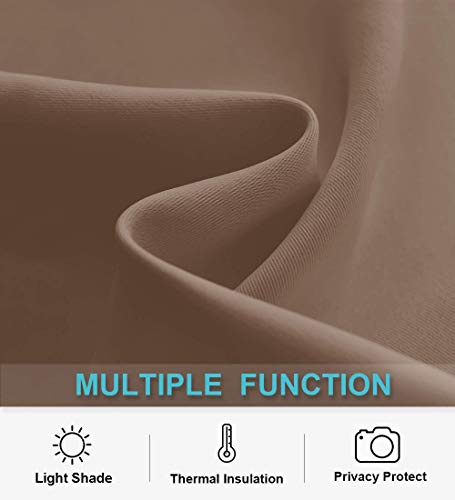 Short Mocha Blackout Curtains for Small Bedroom Window Kitchen (Mocha / 42"W x 36"L (Pack of 2))