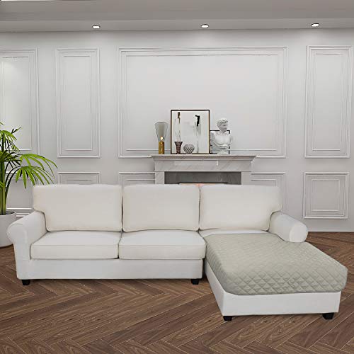Sectional Couch Covers for Dogs L Shape Sofa Cover Reversible Sofa Slipcover Chaise Lounge Cover Furniture Protector Cover for Pets Dog Cat (42" x 52" / Beige/Beige)