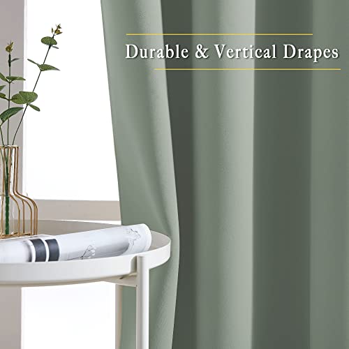 Blackout Sage Green Curtains for Cafe 36 inch Length (Sage Green / 52"W x 36"L (Pack of 2))