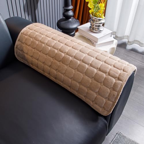 Sectional Velvet Couch Covers for 1 Seat (Khaki / 1PC/27.6"x27.6"/Armrest & Chair)